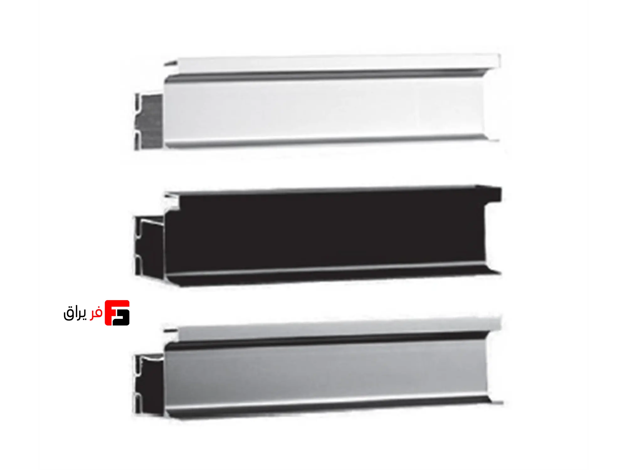 L-shaped powder-coated profile handle, length 2400mm