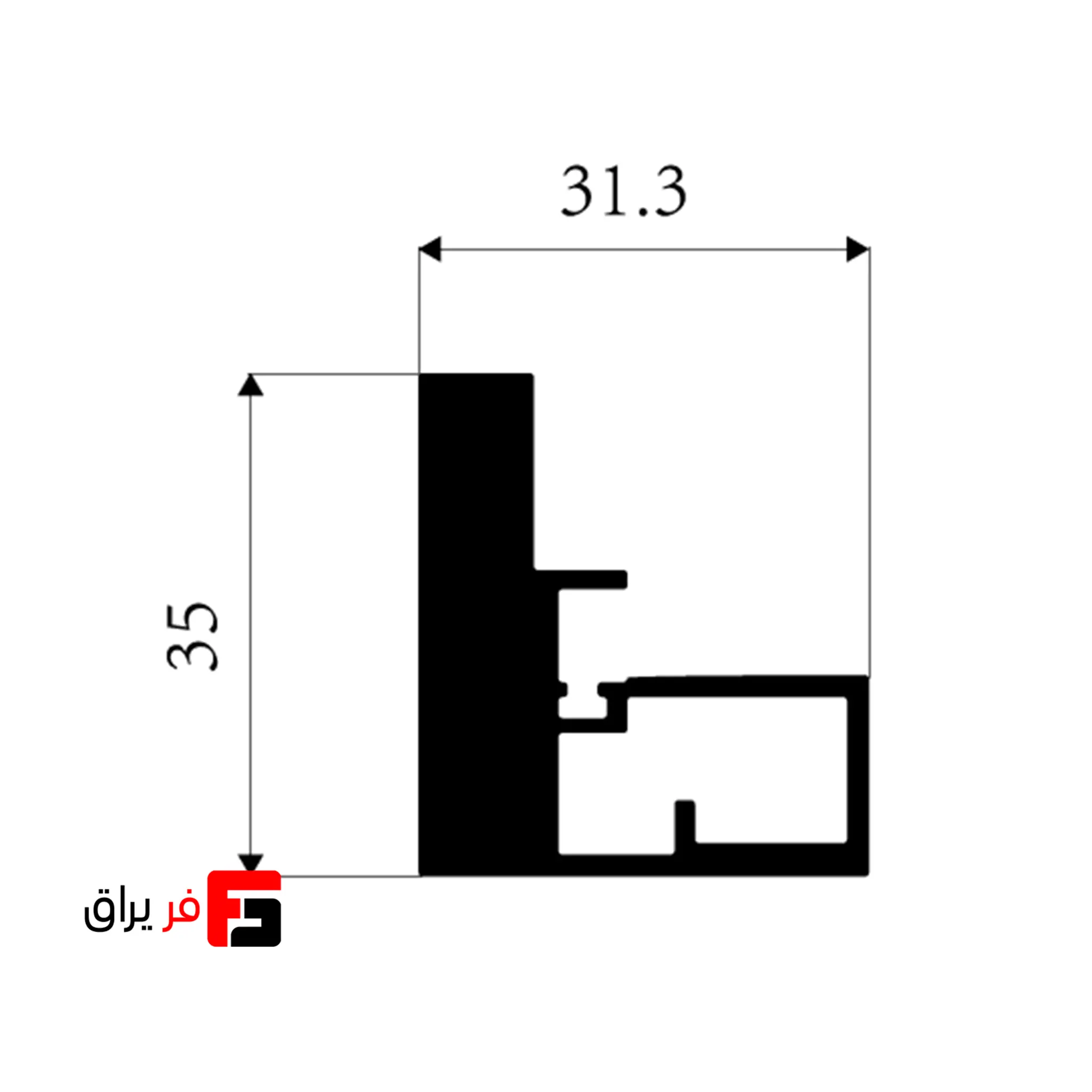 Vertical profile for cupboard and cabinet door handles, Canadian model
