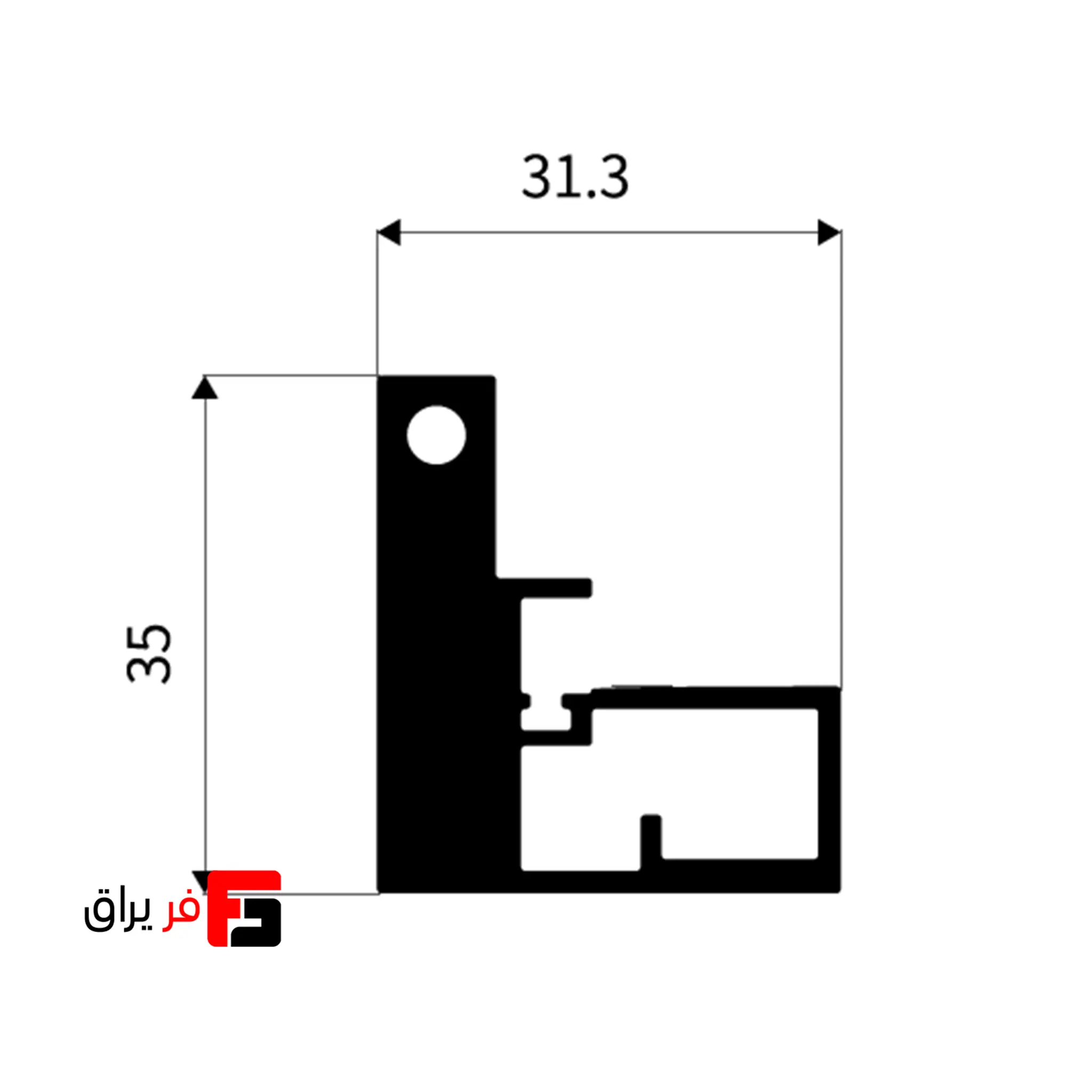 Vertical profile for wardrobe and cabinet doors, Canadian style model
