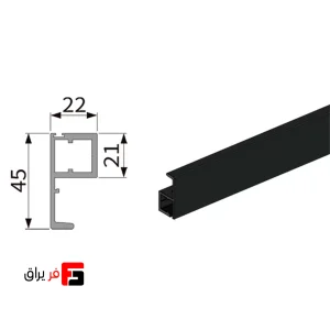 Vertical profile for wardrobe and cabinet handles, Persian model