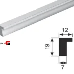 Vertical surface-mounted linear profile handle, length 3000mm