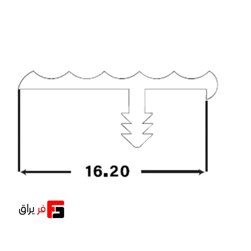 پروفیل آلومینیومی دور درب 16mm آنودایز LC فانتونی مدل i050 – i051
