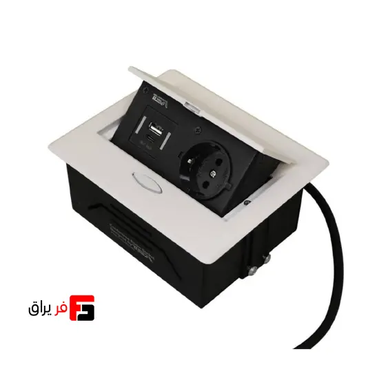 پریز توکار کوچک تیسا تک سوکت برق و USB و USB Type‑C