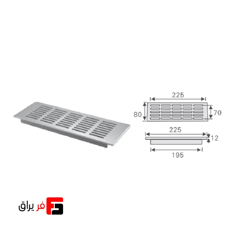 دریچه هوا PVC فانتونی 300×80 میلی‌متر مدل M170