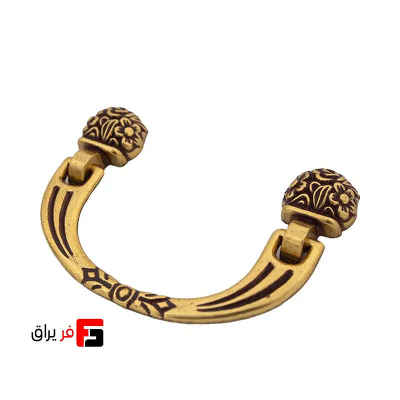 دستگیره کمد و کابینت ملونی مدل ML286 رنگ پتینه طلائی سایز 9.6 سانتی متر