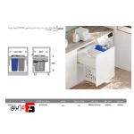 سطل توکار ریلی رخت چرک لاندری جهت یونیت عرض 600mm فانتونی Q060