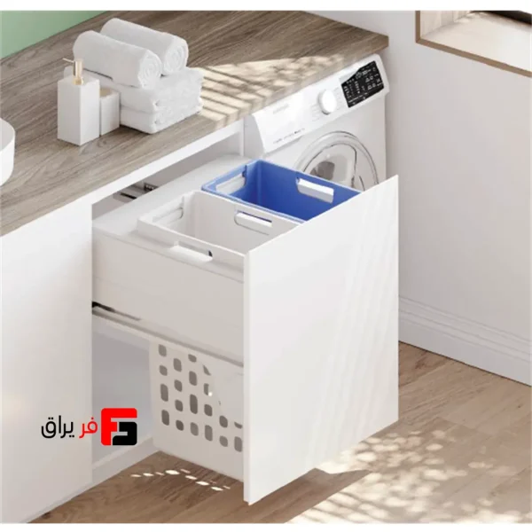 سطل توکار ریلی رخت چرک لاندری جهت یونیت عرض 600mm فانتونی Q060