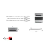 قاب داکت لولایی آلومینیومی فانتونی با درب آرام‌بند 200×90 عمق 25 میلی‌متر مدل T343T344T345