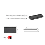 قاب داکت لولایی دو طرفه آلومینیومی رومیزی رنگ سیلور،مشکی عمق 37mm طول 300mm عرض 150mm فانتونی T346،T347
