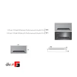 قاب داکت لولایی پلاستیکی رومیزی مدل اکو رنگ سیلور ،مشکی عمق 25mm طول 160mm عرض 80mm فانتونی T370,T371
