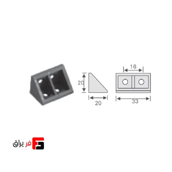 گونیا مثلثی چهار پیچ مشکی مدل J8 فانتونی کد M154