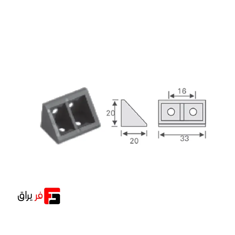 گونیا مثلثی چهار پیچ مشکی مدل J8 فانتونی کد M154