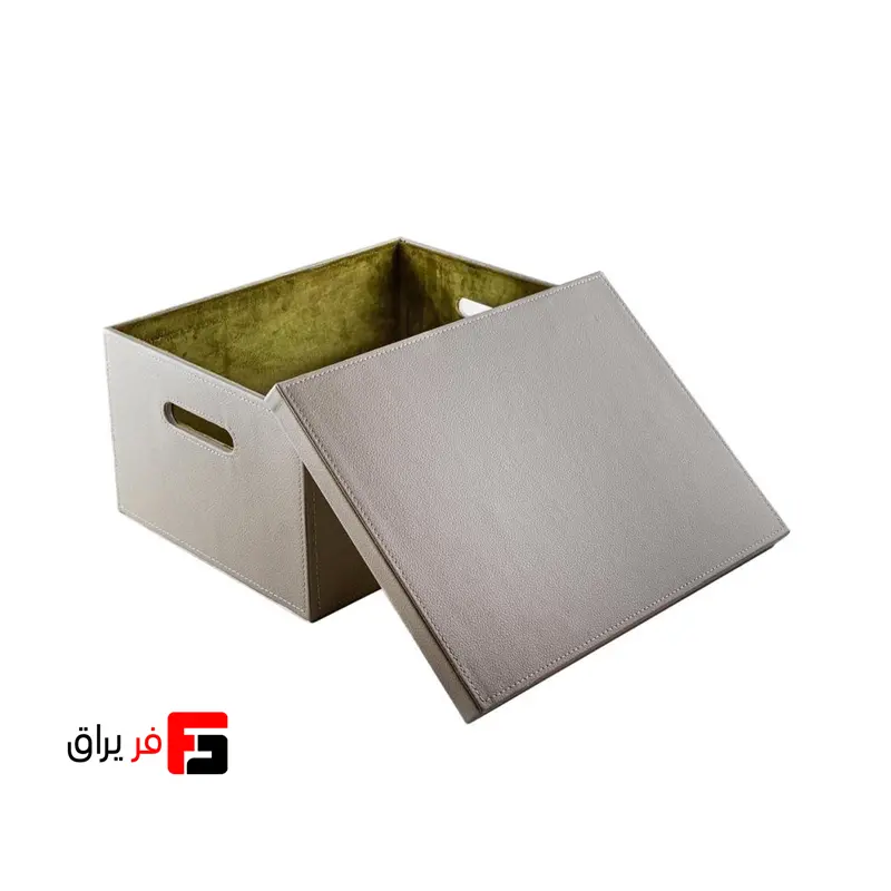 باکس چرمی داخل کمد لباس ملونی کد 8036 رنگ استخوانی (ابعاد 362x268x169 میلی‌متر)