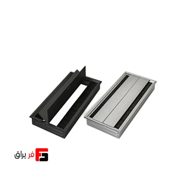 جاکابلی آلومینیومی دو طرفه به همراه گردگیر ملونی رنگ آلومینیوم مات و مشکی سایز 300×145 مدل 6022