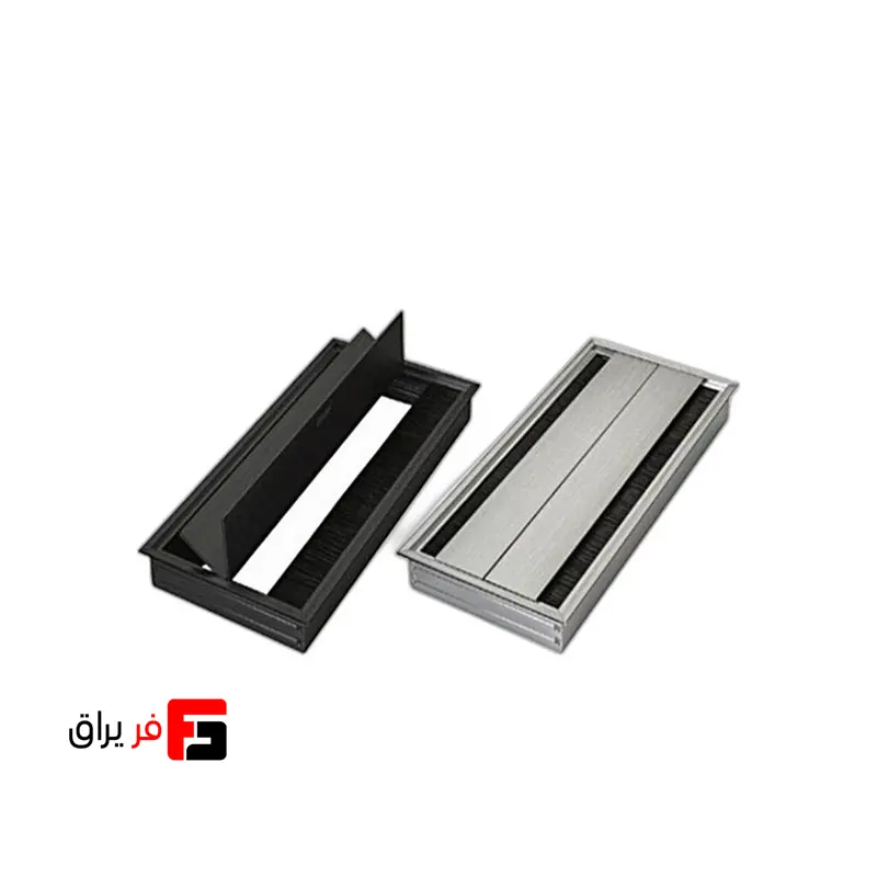 جاکابلی آلومینیومی دو طرفه به همراه گردگیر ملونی رنگ آلومینیوم مات و مشکی سایز 300×145 مدل 6022