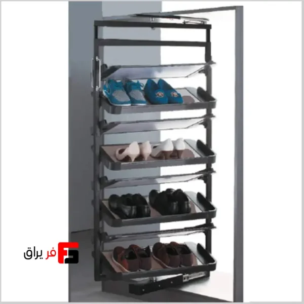 جاکفشی گردان 8 طبقه برند ملونی کد WS 4518 G رنگ موکا عرض 70 سانتی متر ارتفاع 1360~1650 میلی متر