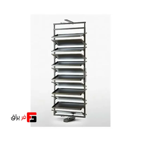 جاکفشی گردان 8 طبقه برند ملونی کد WS 4518 G رنگ موکا عرض 70 سانتی متر ارتفاع 1360~1650 میلی متر
