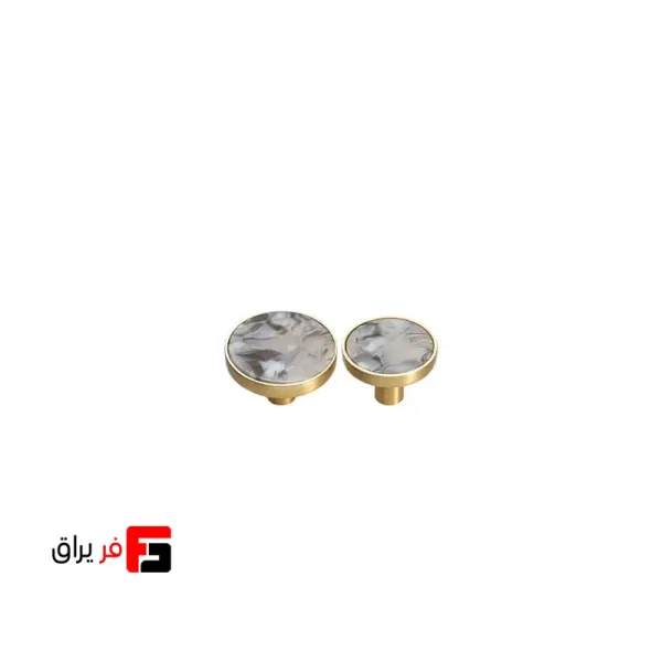 دستگیره کمد و کابینت ملونی مدل ML390 رنگ طلائی با گل طوسی سایز Knob (1) دستگیره کمد و کابینت ملونی مدل ML390 رنگ طلائی با گل طوسی سایز Knob