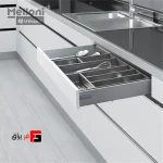 ریل مجیک باکس کوتاه با بدنه اسلیم یونی هوپر طوسی تیره ارتفاع 80 میلی‌متر مدل DBE.A سایز 30،35،40،45،50 سانتی‌متر