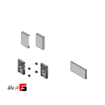 لوازم اینر کوتاه کشو مخفی یونی هوپر طوسی تیره ارتفاع 80 میلی‌متر مدل 6101E4.80-6103E3