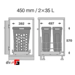 سبد لباس چرک دوقلو ملونی کد 9155 یونیت 45