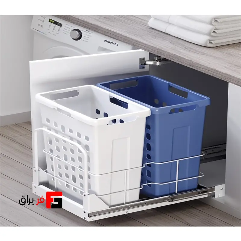 سبد لباس چرک دوقلو ملونی کد 9155 یونیت 45