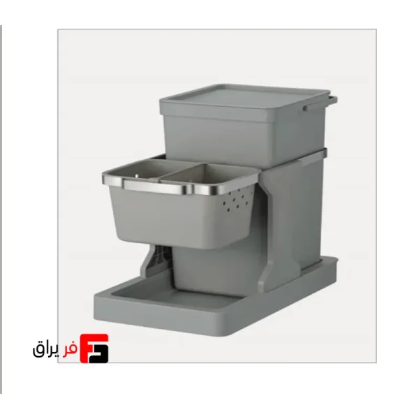 سطل تک مخزنه زیر سینک ریلی به همراه سبد کیسه زباله ملونی کد 9174