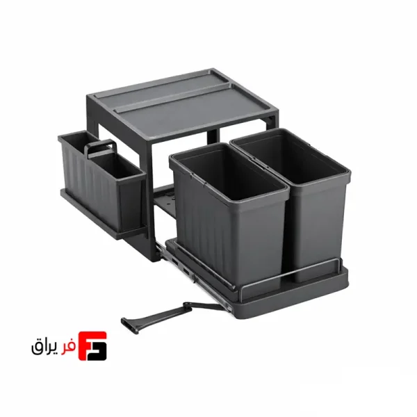 سطل زباله Auto Bin لولایی 2 مخزن ملونی کد 9251