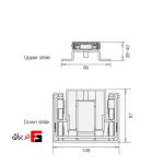 مکانیزم ریلی کف و سقف جهت باکس متحرک یونی هوپر کد 8034 طول 42 سانتی متری