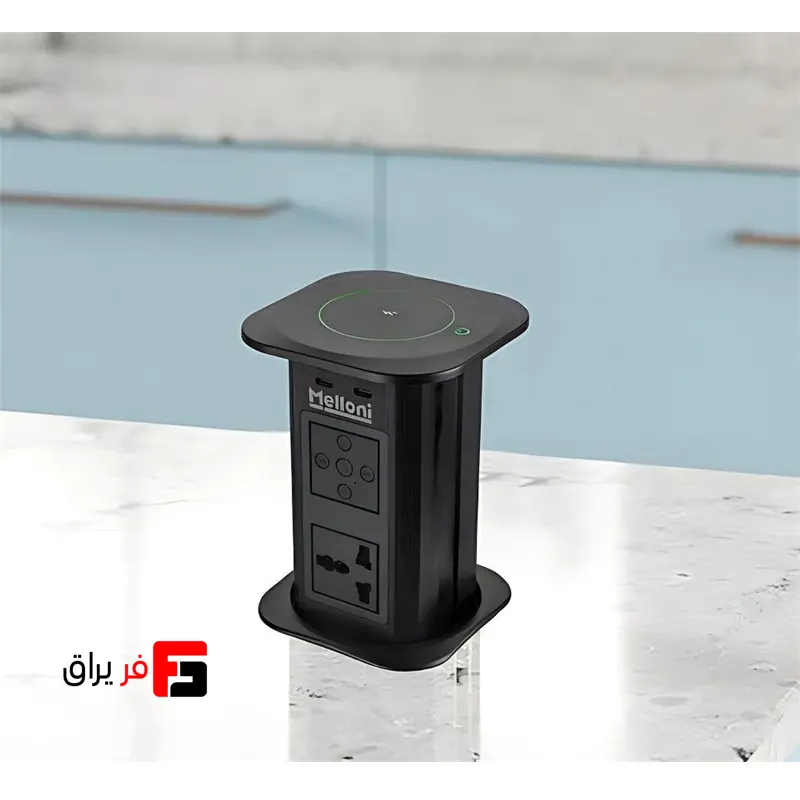 پریز برق آسانسوری برقی ملونی کد 10084 با شارژر وایرلس و اسپیکر