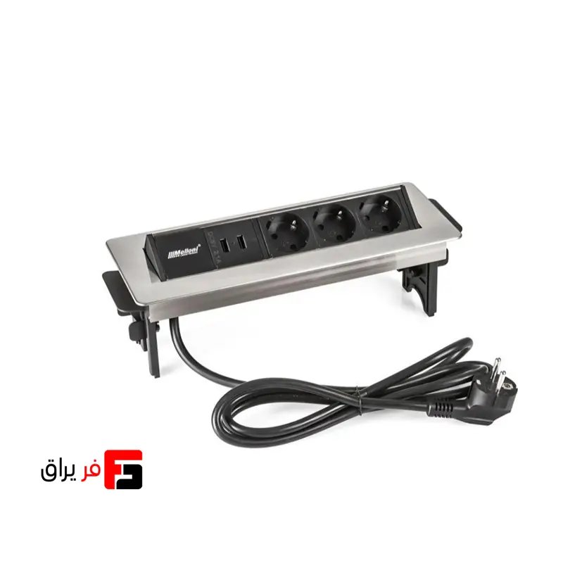 پریز توکار 3 سوکت و USB ملونی 10022
