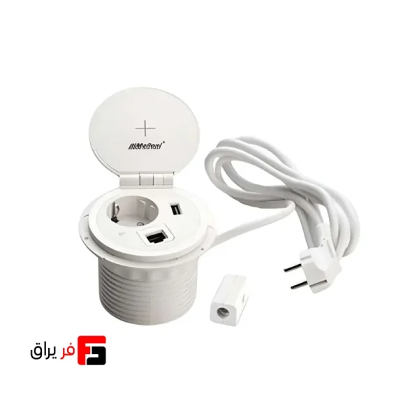پریز توکار گرد اسمارت شارژ وایرلس ملونی کد 10032