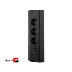 پریز روکار کُنج ملونی 10086 (مشکی و نیکل)