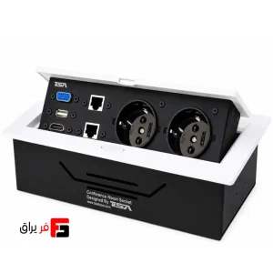 پریز توکار میز کنفرانس تیسا کد CRS-500 (دارای ۲ برق، ۲ شبکه، HDMI ،VGA و USB)