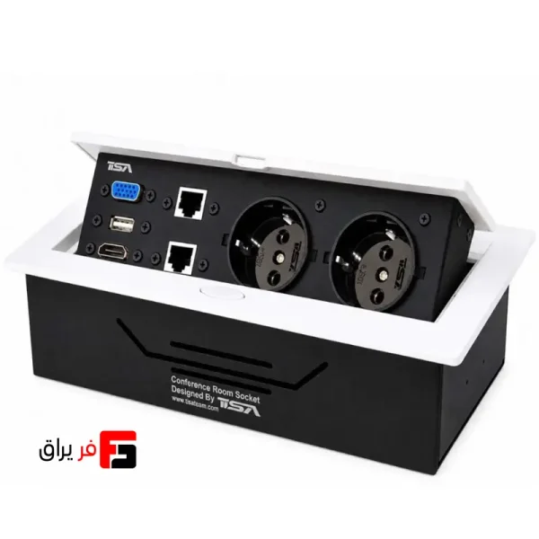 پریز توکار میز کنفرانس تیسا کد CRS-500 (دارای ۲ برق، ۲ شبکه، HDMI ،VGA و USB)